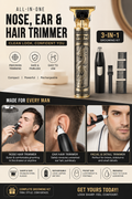 Virth® Men's Beard & Hair Trimmer & Personal Nose Hair Shaver Ear Cleaning Kit Combo Set