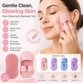 PACK OF 3 Face Scrubber,Soft Silicone Facial Cleansing Brush Face Exfoliator Blackhead Acne Pore Pad Cradle Cap Face Wash Brush for Deep Cleaning Skin care in multi colors, face cleaning brush